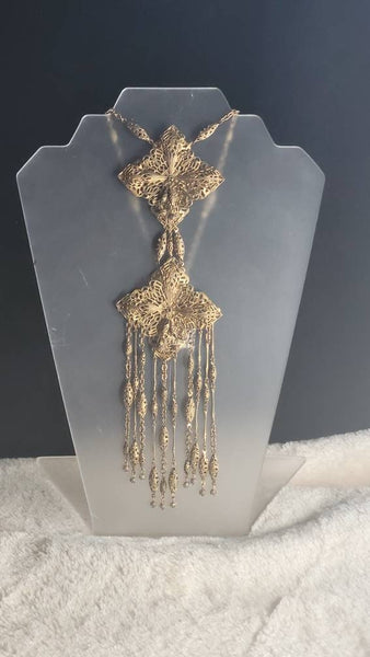 Nouveau Turn of the Century Brass NeckArt Intricate Filligree Magic
