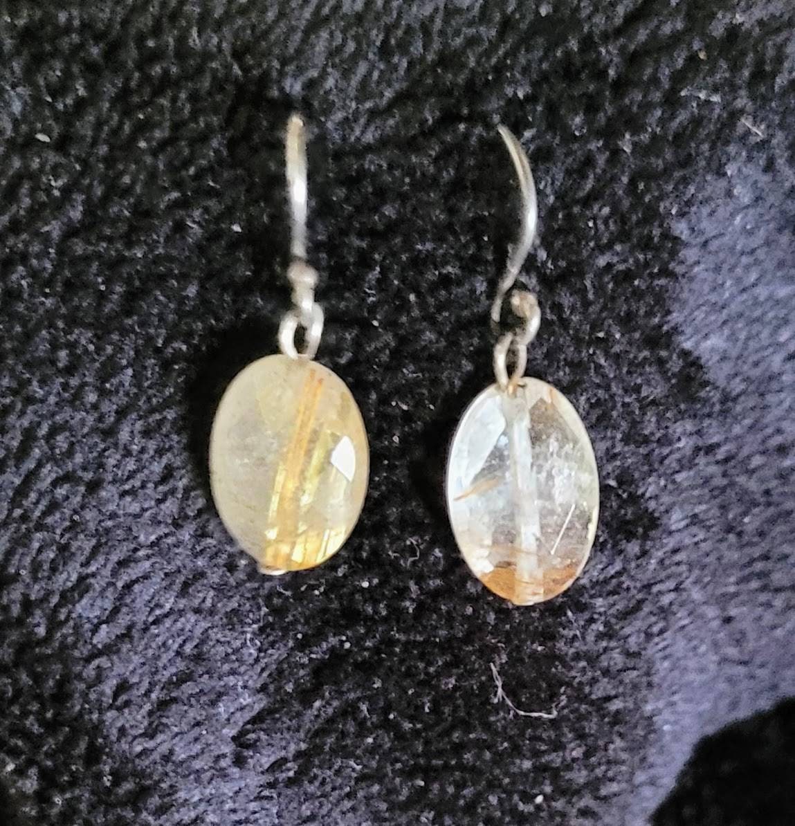 Antique Rutilated Quartz Earrings 1920s