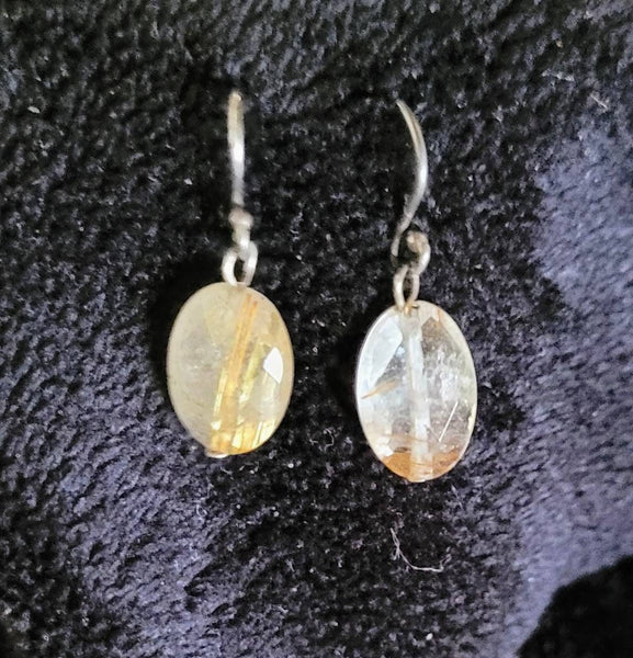 Antique Rutilated Quartz Earrings 1920s