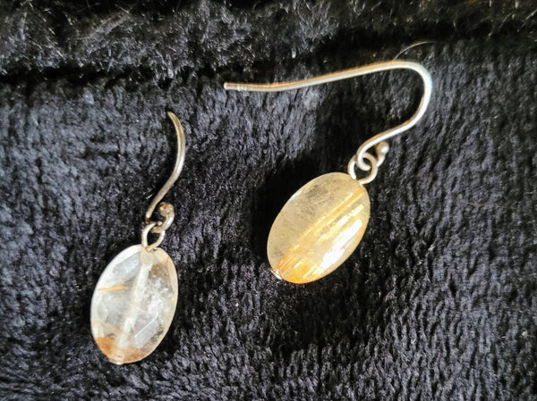 Antique Rutilated Quartz Earrings 1920s