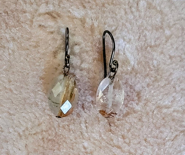 Antique Rutilated Quartz Earrings 1920s