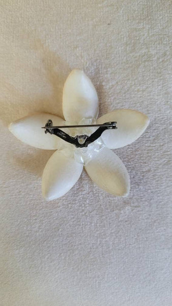 Vintage Frangipani Flower Pin Made in West Germany Mid Century