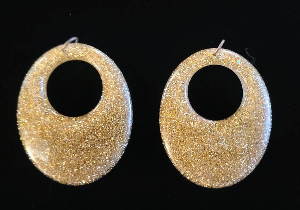 Sensational Sixties Sparkle Lucite Earrings Statement Size