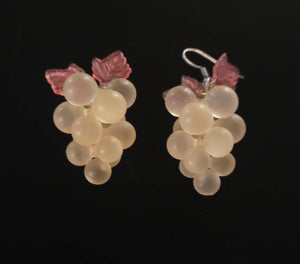 Petite Frosted  Grape Cluster Earrings. Cheers to Iluminating 1950s Fabulous..!