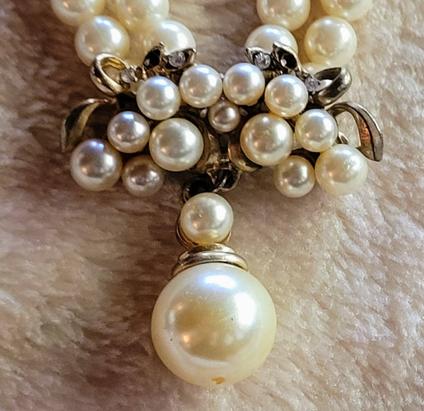 Three Strand Scallop Pearl Gold  Glass Beads. 16 inch  Different options on this 60  Stunning Statement in Pearl's