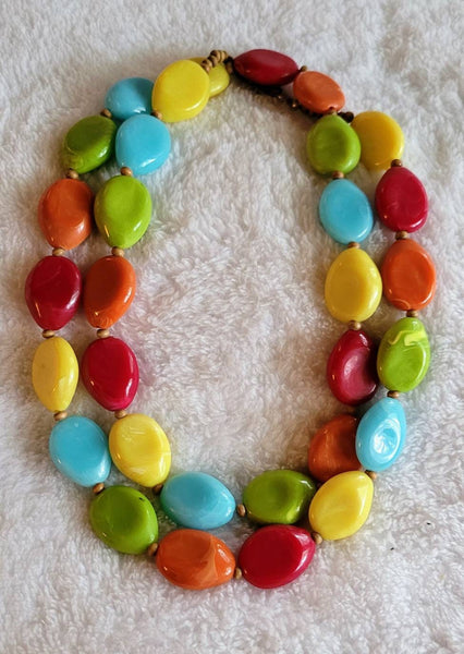 Big Bold Color Necklace 80s Style Fun Fresh in Fashion Today. . !