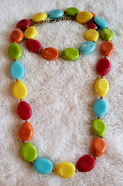 Big Bold Color Necklace 80s Style Fun Fresh in Fashion Today. . !