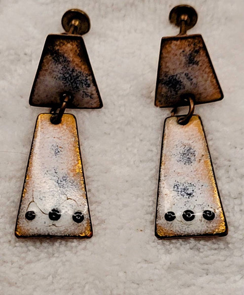 Presenting  Fabulous Forties Handpainted •Enamal on Copper  Collection• Avant-garde  Modern Ancient Sophistication(Pic Earrings Listing)