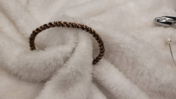 Cool Copper  Braided Metals Cuff Vintage Bracelet