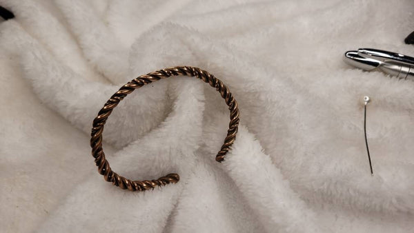 Cool Copper  Braided Metals Cuff Vintage Bracelet