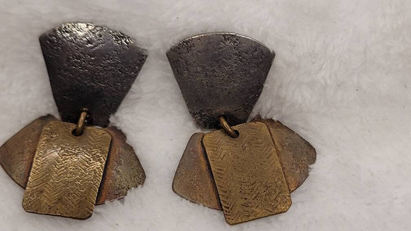 Egyptian Revival Mixed Metal Earwear