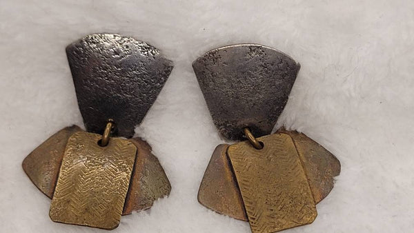 Egyptian Revival Mixed Metal Earwear