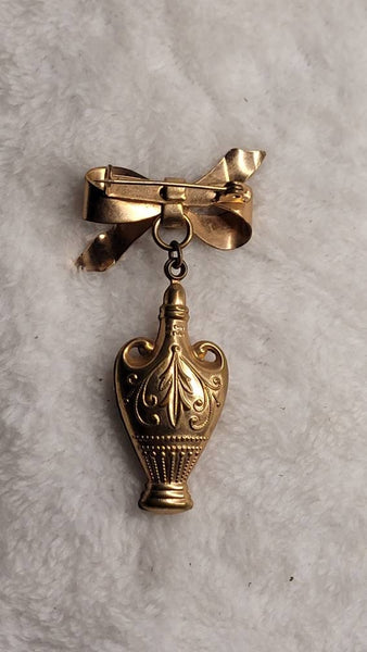 Rhinestone Bejeweld Brass Bow Painted Urn