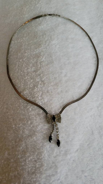 1950s Rhinestone Bowtie Necklace