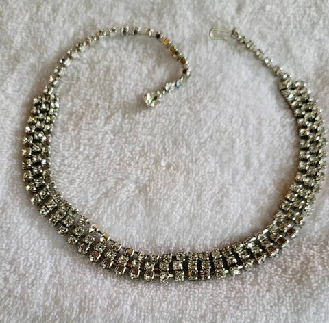 Dazzling Diamante Rows of 1950s Vintage Crystal Rhinestones Bouncing Brilliant  Sparkle  Shine