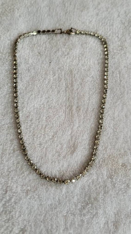 Dazzling Diamante Necklace Solo Strand of Sparkling  Crystal Rhinestones 1950 Vintage