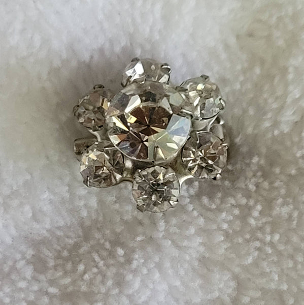 Rhinestone Baby Brooch  Petite Fab Forties Sparkling  3/4 in Shimmering Stunner..!