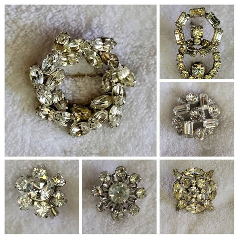 Rhinestone Brooches Fabulous Forties Fashion Feature Striking Circle of Brilliant Vintage Treasure in Rhinestones All pictured are listed...