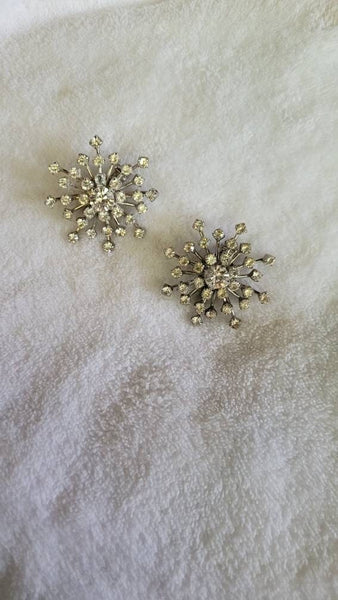 Twin Fireworks Rhinestone Pins A La 80s. !