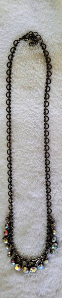 Unique Vintage Chain Garnished with Sparkling Arora Borialis Stones Simple Elegance