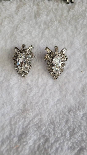 1950s Rhinestone Earrings Dazzling Sparkle..!