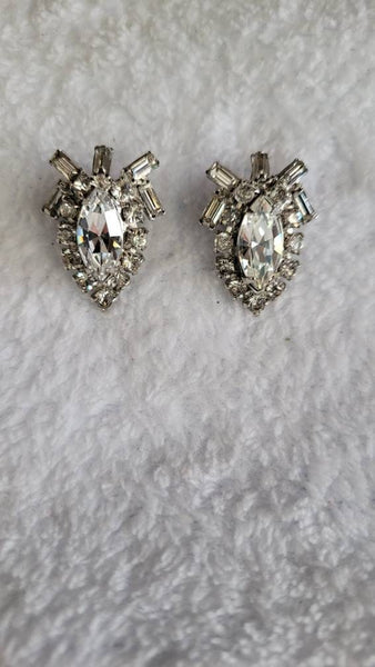 1950s Rhinestone Earrings Dazzling Sparkle..!