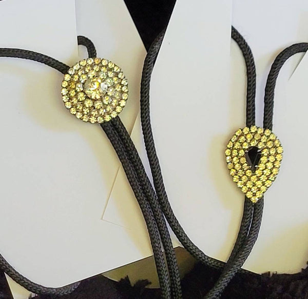 Bolo of 4 Tiers Brilliant Rhinestones Round of 60 Sparkling Stones..! Solo Statement in Style Eclectic Elegance in the Eighties..!! VINTAGE