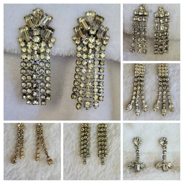 Radiant Dazzling  Dangling Rhinestones Collection Photo Drop Rhinestones 50s Earrings Rich and Radiant Classics in Simple Sparkle