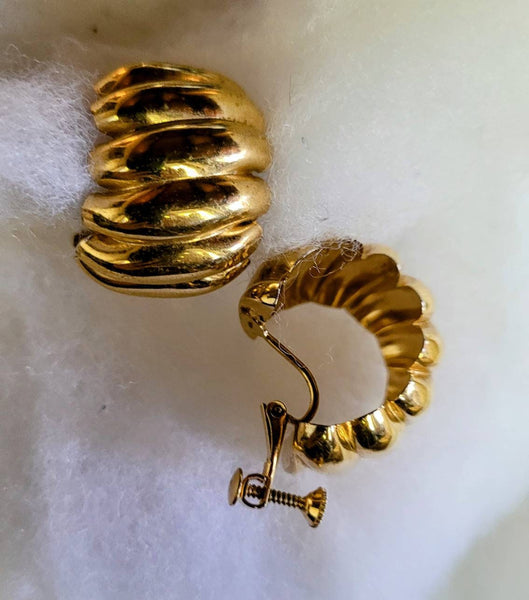 Golden Designer Napier Earrings Vintage Gold