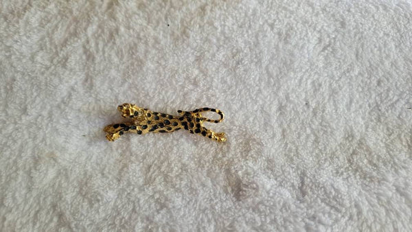 Deco Delight Golden Lepoard & Rhinestone Sensational Pin...(seen listed as Cartier Costume)