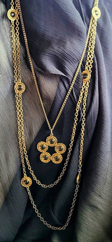 Vintage Signed Golden "Celebrity" Necklace
