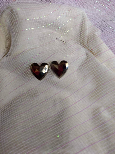 Valentines Happy Hearts Pettite Silver Heart Vintage Earrings