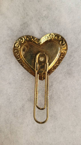 Vintage Valentines Heart Clip Sparkling Sampler Motif Bookmark or..?