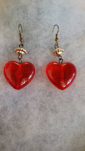 Vintage Valentines Jewelry Now At Wink Top Right Heart Acrylic Rich Red With Silver Accents