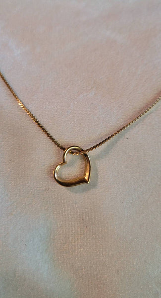 Vintage Valentines "Sweet Heart" Golden Heart Necklace