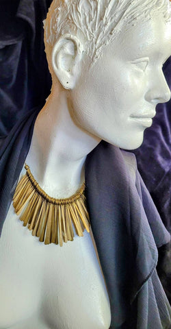 Egyptian Revival Collection Hand-tied Brass Necklace Circa 80s