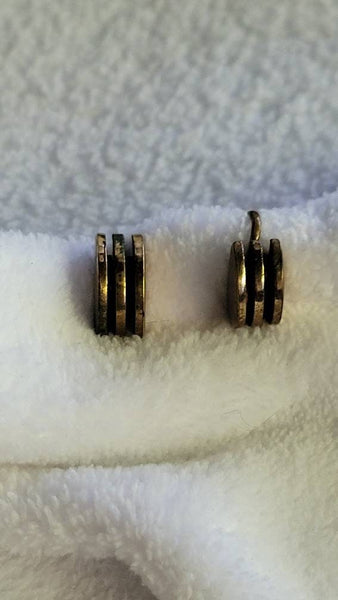 Egyptian Revival Mixed Metals Earware Circa Sixties