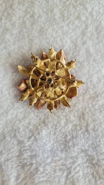 Vintage  ART Poinsettia Brooch 1970s