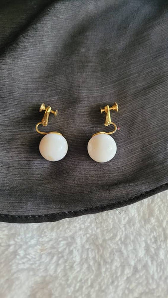 Classic White Gumball Screwbacks by Marvella