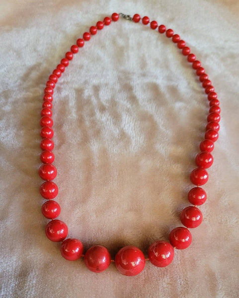 Basic Red Vintage 24 inch Must Have Sweet Necklace..!