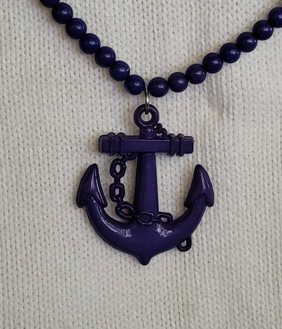 Anchors Away. ! Sea Blue 30 inch Nautical Necklace Water Lovers Perfect Piece