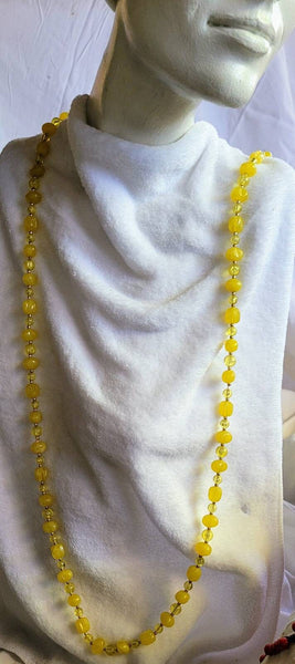 Fifties Fabulous 48 in Necklace  Sunshine Deco Yellow..! Beautiful Beads