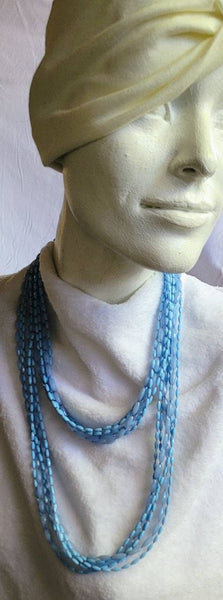 Baby Blues 1920s Style Flapper Necklace 1950s Beads