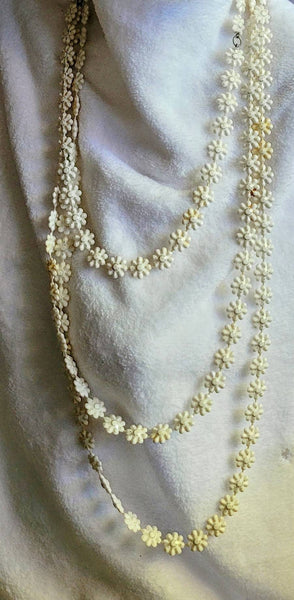 Deco Roaring Twenties & Thirties Early Vintage White Flapper Necklace 86 in..!