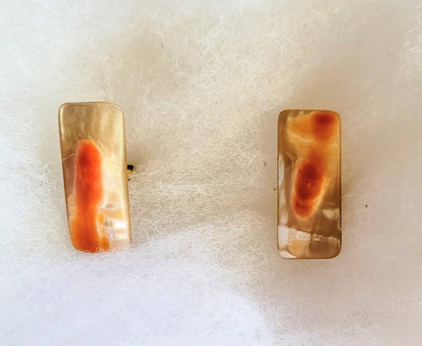 Vintage Cufflinks Gorgeous Rare Natural Abolone Wearable Fruits of the Sea from Our Mid Century Men's Collection..!