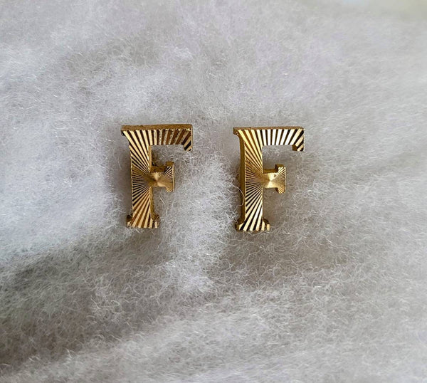 Vintage Cufflinks Initial "F" Fabulous Fifties Find..! Elegant Personalized Treasure from Our Mid Century Men's Collection