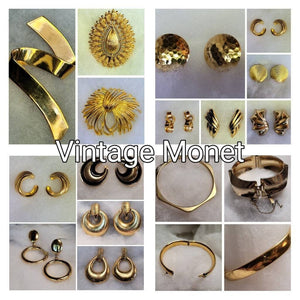 Monet Golden Ziggy Vintage  Brooch