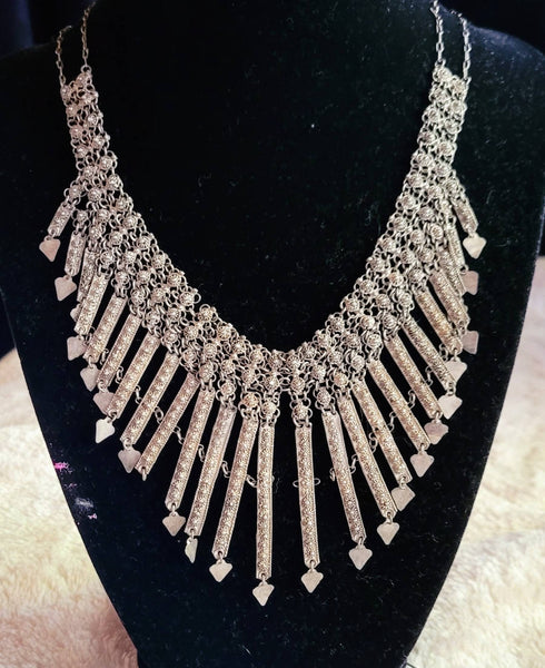 Spectacular Silver Collar  Early Nouveau Deco 1900s Neckwear