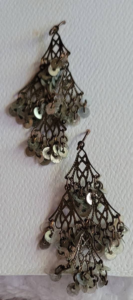 1900s Silver Shimmer  Nouveau Earrings Fabulous Flapper Wear