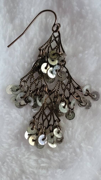 1900s Silver Shimmer  Nouveau Earrings Fabulous Flapper Wear